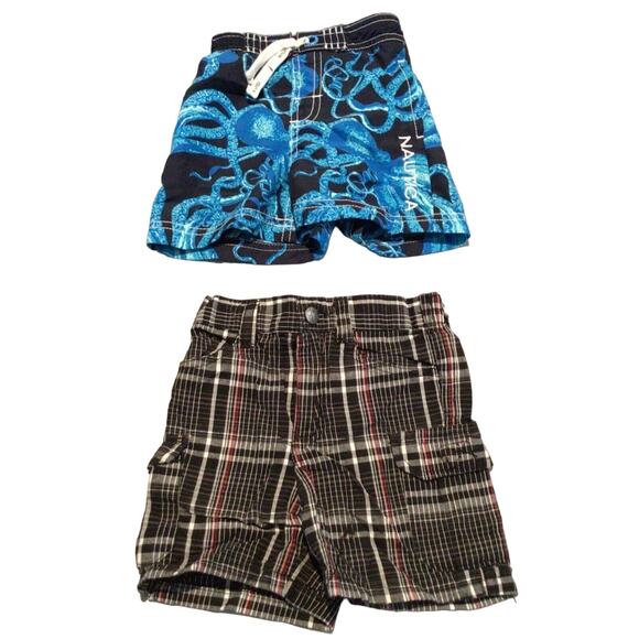 Lot of 2 Nautica Infant Swim Trunks & Kids Headquarters Shorts 6-12 Months - Picture 1 of 6